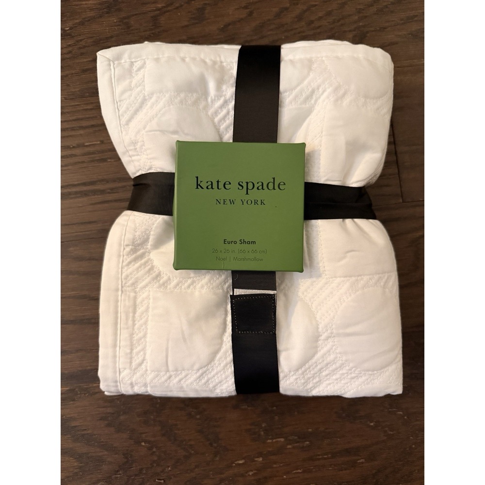 1 Kate Spade New York Noel White Marshmallow King Sham 20x36 Quilted      !Read! - Picture 2 of 12